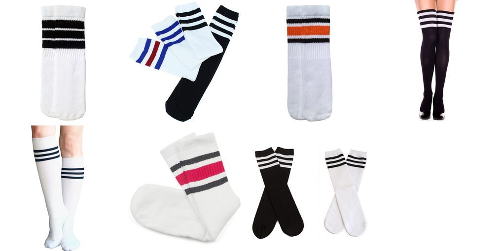 black and white tube sock